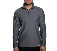 iQ-UV Maglietta da uomo a maniche lunghe con cerniera bianca 4XL - Rashguard per uomo con protezione solare per sport attivi e acquatici - Maglietta da nuoto uomo - traspirante e ad asciugatura rapida