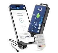 iQ water Guard - Rilevatore d'acqua intelligente con funzione di allarme dell'acqua 92 dB & WLAN - Water Guard per smartphone - contatore di consumo d'acqua WiFi, monitoraggio del consumo d'acqua e