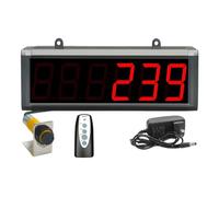 IqdZynx Contatore a sensore con Display Digitale a LED e Memoria di spegnimento, conteggio Oggetti da 0 a 999999, Raggio del sensore 30 cm/70 cm/5 m per Nastri trasportatori industriali. 30cm/11.8in