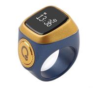 IQibla Smart for zikr Ring Tasbih contatore con display oled, contatore digitale per preghiera con app e promemoria vibrazioni, progettato per i musulmani per tenere traccia del conteggio (18 mm blu)