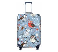 IQOPPEDR Copertura per bagagli arancione mimetica lavabile, elastica, antigraffio, da viaggio, per bambini e adulti, misura M, adatta per valigie da 55,9-61 cm, Uccelli Gufo, M fits 22-24 inch