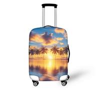 IQOPPEDR Copertura per bagagli con giraffa, spessa, adatta per bagagli da 45,7 a 53,3 cm, divertente stampa animalier, con cerniera, antigraffio, elastico, in spandex, taglia S, Palma Arancio, S(for