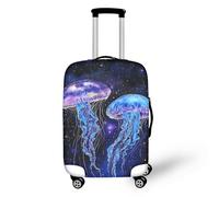 IQOPPEDR Copertura per bagagli con giraffa, spessa, adatta per bagagli da 45,7 a 53,3 cm, divertente stampa animalier, con cerniera, antigraffio, elastico, in spandex, taglia S, Medusa blu., XL(for