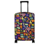 IQOPPEDR Copertura per bagagli da viaggio, adatta per valigie da 23-26 pollici (Statua della Libertà, M), Mappa America, L