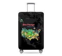 IQOPPEDR Copertura per bagagli ispessita 45/61/71/81/81 cm valigia spandex protettivo (L(25 ''-28''bagagli), viaggio in America), Viaggio in America, L(25"-28"luggage)