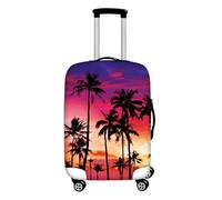 IQOPPEDR Copertura per bagagli vintage tartaruga marina in poliestere lavabile per donne e uomini copertura protettiva antigraffio si applica a bagagli da 45,7 a 53,3 cm, Cielo acquerello palma