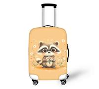 IQOPPEDR Copertura per valigia da donna con motivo floreale e procione, lavabile in lavatrice, regalo per la festa della mamma, il ritorno a scuola, S, Procione Fiore, S (for 18-21 inch luggage)