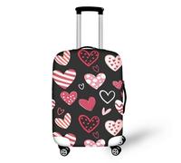 IQOPPEDR Coprivaligie da donna a righe con cuore e stampa a colori, antigraffio, per identificare rapidamente il tuo bagaglio per le vacanze per le madri Fridens, M, Cuore Strisce, M (for 22-24 inch