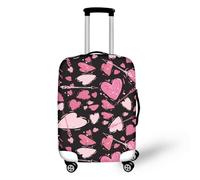 IQOPPEDR Custodia per valigia personalizzata a forma di cuore rosa con freccia cupido da 63,5 a 71,1 cm per uomo e donna, lavabile, accessori per bagagli da viaggio all'aperto, L, cuore, Cuore Rosa