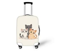 IQOPPEDR House of Three Cats - Copertura per valigia con design personalizzato con nome e numero, lavabile, resistente, adatta per donne e uomini, viaggi d'affari, L, Casa dei tre gatti, L (for 25-28
