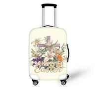 IQOPPEDR Leopard stampato donne bagagli copertura personalizzato carino antigraffio pratica Suitcae Baggage case, Buona Pasqua - Croce Fiori, L