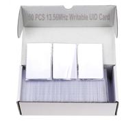 iQuickey 50 schede RFID UID riscrivibili da 13,56 MHz, Smart Card Mi-Fare 1K S50 NFC, carte di copia per controllo accessi alle porte, blocco 0 settore, conforme ISO 14443A per sistema di serratura