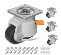 IQWTU 4 Rotelle per Mobili Pesanti Carico 1000 kg, 50MM Ruote Girevoli con Impugnatura a Cricchetto, Nylon Rotelle Piatte Ruote Girevoli Pesanti, Silenziose e Robuste Ruote Pesanti Rotazione a 360°