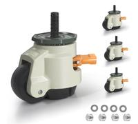 IQWTU Rotelle per Mobili Pesanti Carico 1000 kg, 50MM Ruote Girevoli con Impugnatura a Cricchetto, Nylon Ruote Girevoli Pesanti con Perno Filettato 12 x 30MM, Silenziose Ruote Pesanti Rotazione a 360°