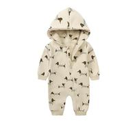IQYU Body da bambina 50 Romper a maniche lunghe, con cappuccio, outside, e, 3-6 Monate