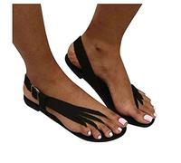 IQYU infradito da donna con zeppa, sandali estivi, eleganti sandali da spiaggia, infradito estivi, scarpe da festa, scarpe da sera, pantofole per ospiti, Nero , 39 EU