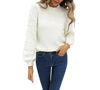 IQYU Maglione da donna oversize a collo alto, a maniche corte, basic | Maglione a collo alto a maniche corte oversize. Maglione lavorato a maglia leggero, ideale per qualsiasi condizione