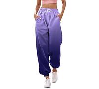 IQYU Pantaloni in pile da donna con calda imbottitura, per il tempo libero, da donna, lunghi, grandi dimensioni, con tasche, in softshell, per attività all'aria aperta, in cotone, Y2K, pantaloni da