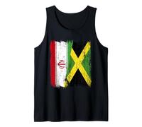 Iran Giamaica Mezza Bandiera Iraniano Giamaicano Heritage Canotta