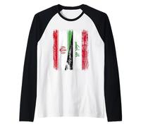 Iran Iraq Half Flag Iranian Iraq Jersey Maglia con Maniche Raglan