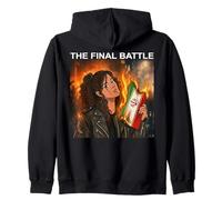 Iran La Battaglia Finale Burning Flag Felpa con Cappuccio