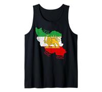Iran, Mappa, con, Leone, e, Sole, Emblema, farsi Etichette Inglesi Canotta