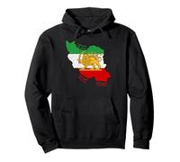 Iran, Mappa, con, Leone, e, Sole, Emblema, farsi Etichette Inglesi Felpa con Cappuccio