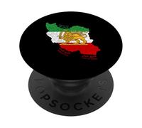 Iran, mappa, con, leone, e, sole, emblema, farsi etichette inglesi PopSockets PopGrip Adesivo