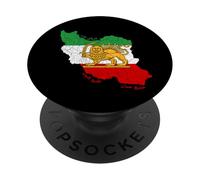 Iran, mappa, con, leone, e, sole, emblema, persiano, farsi etichette PopSockets PopGrip Adesivo