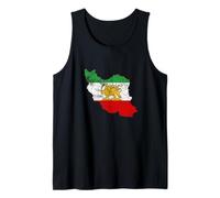 Iran, Mappa, con, Leone, e, Sole, Emblema, Vendemmia, Persiano Heritage Canotta
