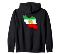 Iran, Mappa, con, Leone, e, Sole, Emblema, Vendemmia, Persiano Heritage Felpa con Cappuccio