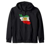Iran, Mappa, con, Leone, e, Sole, Emblema, Vendemmia, Persiano Heritage Felpa con Cappuccio