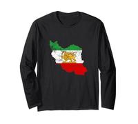 Iran, Mappa, con, Leone, e, Sole, Emblema, Vendemmia, Persiano Heritage Maglia a Manica