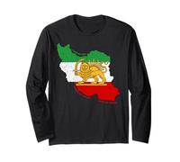 Iran, Mappa, con, Leone, e, Sole, Emblema, Vintage, Patrimonio Maglia a Manica
