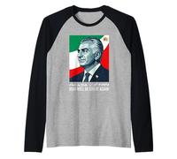 Iran Shir o Khorshid Leone & Sun Flag Emblema Reza Pahlavi Era Maglia con Maniche Raglan
