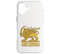 Iran Shiro Khorshid La luce prevale su Darkness Lion & Sun Custodia per iPhone 16 Plus