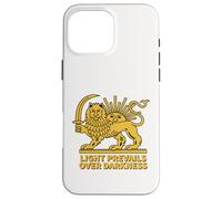 Iran Shiro Khorshid La luce prevale su Darkness Lion & Sun Custodia per iPhone 16 Pro Max
