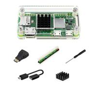 iRasptek Kit base per Raspberry Pi Zero 2 W con custodia in acrilico, mini adattatore HD-HD, dissipatore, intestazione pin, cavo micro USB OTG, cacciavite, ideale per progetti fai da te, IoT e STEM