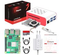 iRasptek Starter Kit For Raspberry Pi 5 16GB RAM - Edizione OS-Bookworm da 64GB preinstallata(Custodia rosse e bianca)