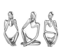 Irayin Pensatore Astratto Statua Scultura, Statuette Decorative Casa, Scultura Astratta in Poliresina, Soprammobili Moderni Salotto, Statuette Decorative Casa - Argentato