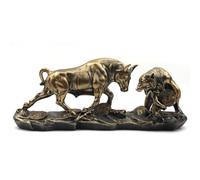 Irayin Statua di Toro, Toro e Orso Statuetta Wall Street in Resina 28cm, Broker Finanziario Regalo, Regalo del Papà, Soprammobili Moderni Salotto, Statuette Decorative Casa(Nero)
