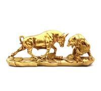 Irayin Statua di Toro, Toro e Orso Statuetta Wall Street in Resina 28cm, Broker Finanziario Regalo, Regalo del Papà, Soprammobili Moderni Salotto, Statuette Decorative Casa(Oro)