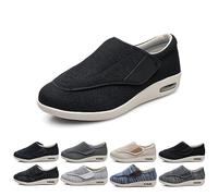 IRCHA Scarpe per Diabetici da Uomo Scarpe Sanitarie Antiscivolo da Donna di Ampia Larghezza per Anziani Solette Rimovibili in Memory Foam Scarpe da Ginnastica Leggere,Nero,45 EU