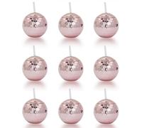 IRCKONCI Confezione Da 9 Bicchieri Con Sfera Da Discoteca Con Coperchio E Cannucce, Bicchiere Riutilizzabile Con Sfera Da Discoteca Da 580 Ml(Pink)