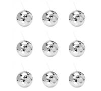 IRCKONCI Confezione Da 9 Bicchieri Con Sfera Da Discoteca Con Coperchio E Cannucce, Bicchiere Riutilizzabile Con Sfera Da Discoteca Da 580 Ml(Silver)
