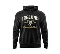 Ireland Home of The Celts - Felpa con cappuccio irlandese Dublino, unisex, per adulti, college, università, con cappuccio Gaelic Heritage, Nero , 4XL