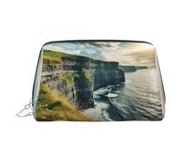 Ireland Outdoors County Clare The Cliffs - Borsa organizer in pelle per articoli da toeletta da donna, adatta ai viaggi, Argento, Taglia unica, Beauty case