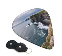 Ireland Outdoors County Clare The Cliffs - Confezione da 6 plettri per chitarra con porta plettro in pelle, portachiavi, custodia per plettro, arte astratta, per chitarra elettrica acustica, ukulele