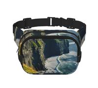 Ireland Outdoors County Clare The Cliffs Print Waist Bag Sling Backpack Water Resistant Square Double Layer Waistbags
