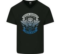 Ireland Speed Junkies Biker Moto T-Shirt In Cotone Da Uomo A Collo A V